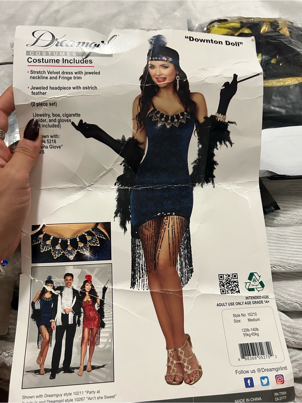 Dreamgirl Downton Doll  Navy Blue Flapper Costume NEW